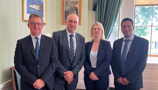 Mark Dickinson alongside Adrian Scales, Susan Thomson and Ajit Jacob. Image:Mark Dickinson alongside Adrian Scales, Susan Thomson and Ajit Jacob.