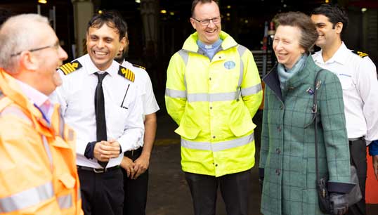HRH The Princess Royal – who is president of The Mission to Seafarers – during her visit with seafarers at the Port of Southampton for the event honouring maritime professionals. Image: The Mission to Seafarers Image:HRH The Princess Royal – who is president of The Mission to Seafarers – during her visit with seafarers at the Port of Southampton for the event honouring maritime professionals. Image: The Mission to Seafarers