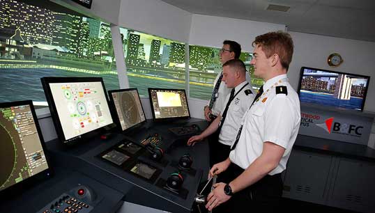 Fleetwood Nautical College (FNC) bridge simulators. Image: FNC Image:Fleetwood Nautical College (FNC) bridge simulators. Image: FNC