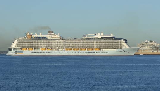 Emissions from the cruise ship Anthem of the Seas contributing to air pollution off Palma de Mallorca in 2022. Image: Javier Pérez_Montes/Wikimedia Commons Image:Emissions from the cruise ship Anthem of the Seas contributing to air pollution off Palma de Mallorca in 2022. Image: Javier Pérez_Montes/Wikimedia Commons