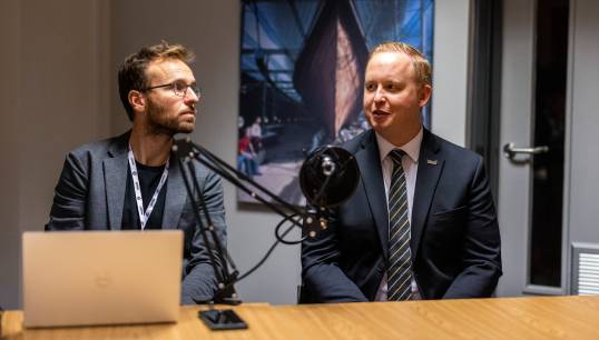 Nautilus head of international relations Danny McGowan (right) and the ITF's Michal Rozworski during a podcast discussion about the Maritime Just Transition Task Force recorded during the 2022 Nautilus UK Branch Conference in Bristol. Image: Brad Wakefield/Nautilus International Image:Nautilus head of international relations Danny McGowan (right) and the ITF's Michal Rozworski during a podcast discussion about the Maritime Just Transition Task Force recorded during the 2022 Nautilus UK Branch Conference in Bristol. Image: Brad Wakefield/Nautilus International
