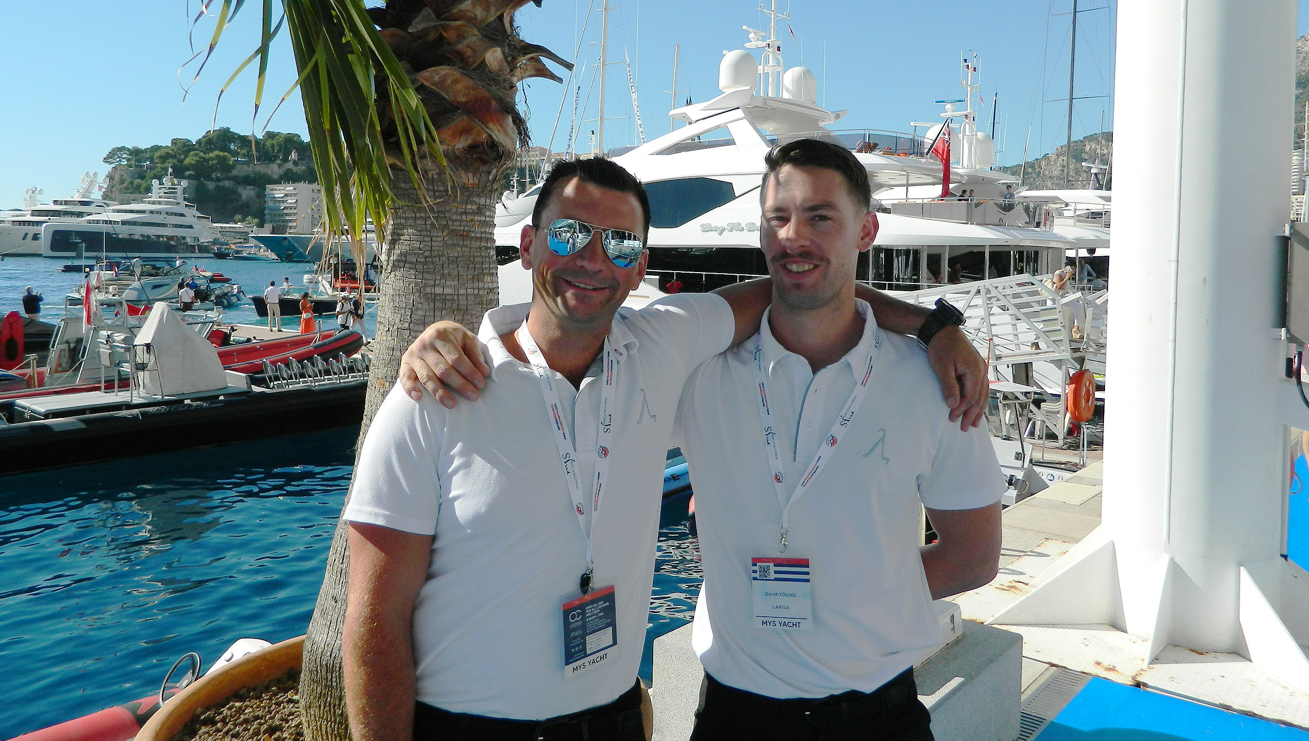 David Young (right) with his crewmate on the Larisa and chief officer Marc Odello. Image: Nautilus International Image:David Young (right) with his crewmate on the Larisa and chief officer Marc Odello. Image: Nautilus International
