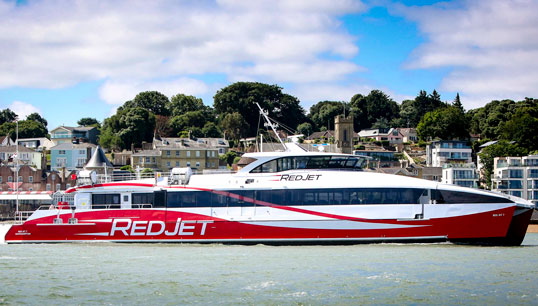 Red Funnel’s newest high speed vessel Red Jet 7. Image: Red Funnel, by Jake Sugden Image:Red Funnel’s newest high speed vessel Red Jet 7. Image: Red Funnel, by Jake Sugden