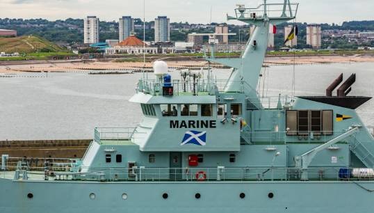 Image:Marine protection vessel Hirta. Image: Wikimedia Commons