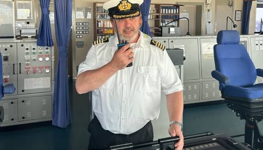 Image:Captain Chris Phillips  on the job. Image: courtesy of Capt Phillips