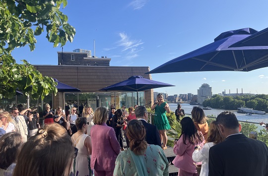 WISTA UK secretary Gina Panayiotou at the annual summer event. Image: Nautilus International Image:WISTA UK secretary Gina Panayiotou at the annual summer event. Image: Nautilus International