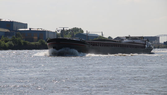 Inland freight ships on the River Lek transport seafreight to harbours in Switzerland and Germany. Image: Getty Images. Image:Inland freight ships on the River Lek transport seafreight to harbours in Switzerland and Germany. Image: Getty Images.