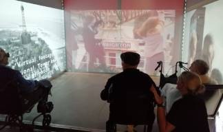 Mariners enjoy the House of Memories portable museum installation at Mariners' Park Image:Mariners enjoy the House of Memories portable museum installation at Mariners' Park
