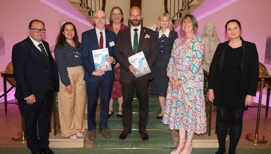 Dr Tim Slingsby (middle) MCG chair (Lloyd's Register Foundation) during the launch of the Seafarer 2040 report, where Nautilus director of welfare and care Andrew Jones (left) also took part in a panel discussion. Also important to the research are Joanne McVeigh (first right), who led the report and Caroline Pena (second left) who worked with Joanne. From third left the others are Ben Gibbons (MCG) and MCG member representatives; Tina Barnes (The Seafarers’ Charity), Sandra Welch (Seafarers Hospital Society) and Vikki Muir (Trinity House). Images: MCG Image:Dr Tim Slingsby (middle) MCG chair (Lloyd's Register Foundation) during the launch of the Seafarer 2040 report, where Nautilus director of welfare and care Andrew Jones (left) also took part in a panel discussion. Also important to the research are Joanne McVeigh (first right), who led the report and Caroline Pena (second left) who worked with Joanne. From third left the others are Ben Gibbons (MCG) and MCG member representatives; Tina Barnes (The Seafarers’ Charity), Sandra Welch (Seafarers Hospital Society) and Vikki Muir (Trinity House). Images: MCG